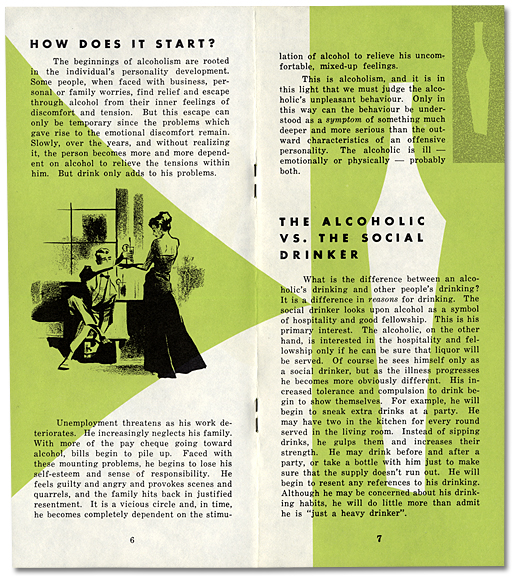 Alcoholism pamphlet, 1960, page 6 and 7