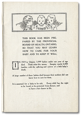 Inside page from The Baby, 1920