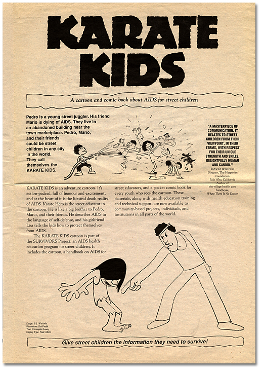 Karate Kids. Publicité de bande dessinée, 1991