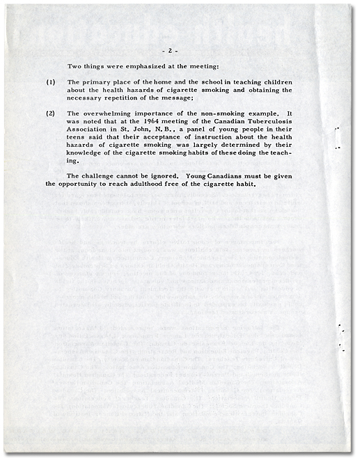 Health Education Bulletin, Special Issue on Smoking and Health, Fall 1964, Page 2