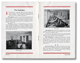 Pages from The Sir Oliver Mowat Memorial Sanatorium pamphlet Kingston, Ont. : British Whig Publishing Co., [192-?], Pages 6-7