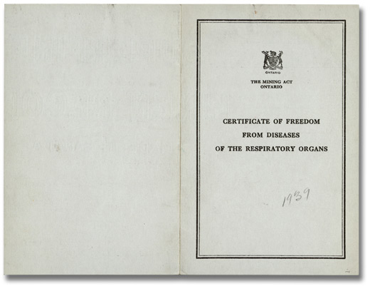 Certificat d’absence de maladie respiratoire, 1939 (1)