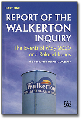 Couverture de la partie un du Rapport de la Commission d'enquête sur Walkerton, 2002