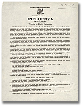 Influenza poster, 1918