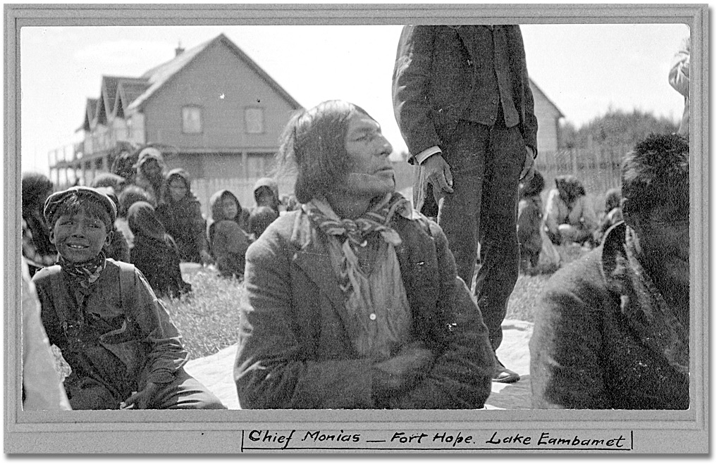 Photo: Chief Moonias waiting for the Treaty signing ceremony, Fort Hope, July 19, 1905