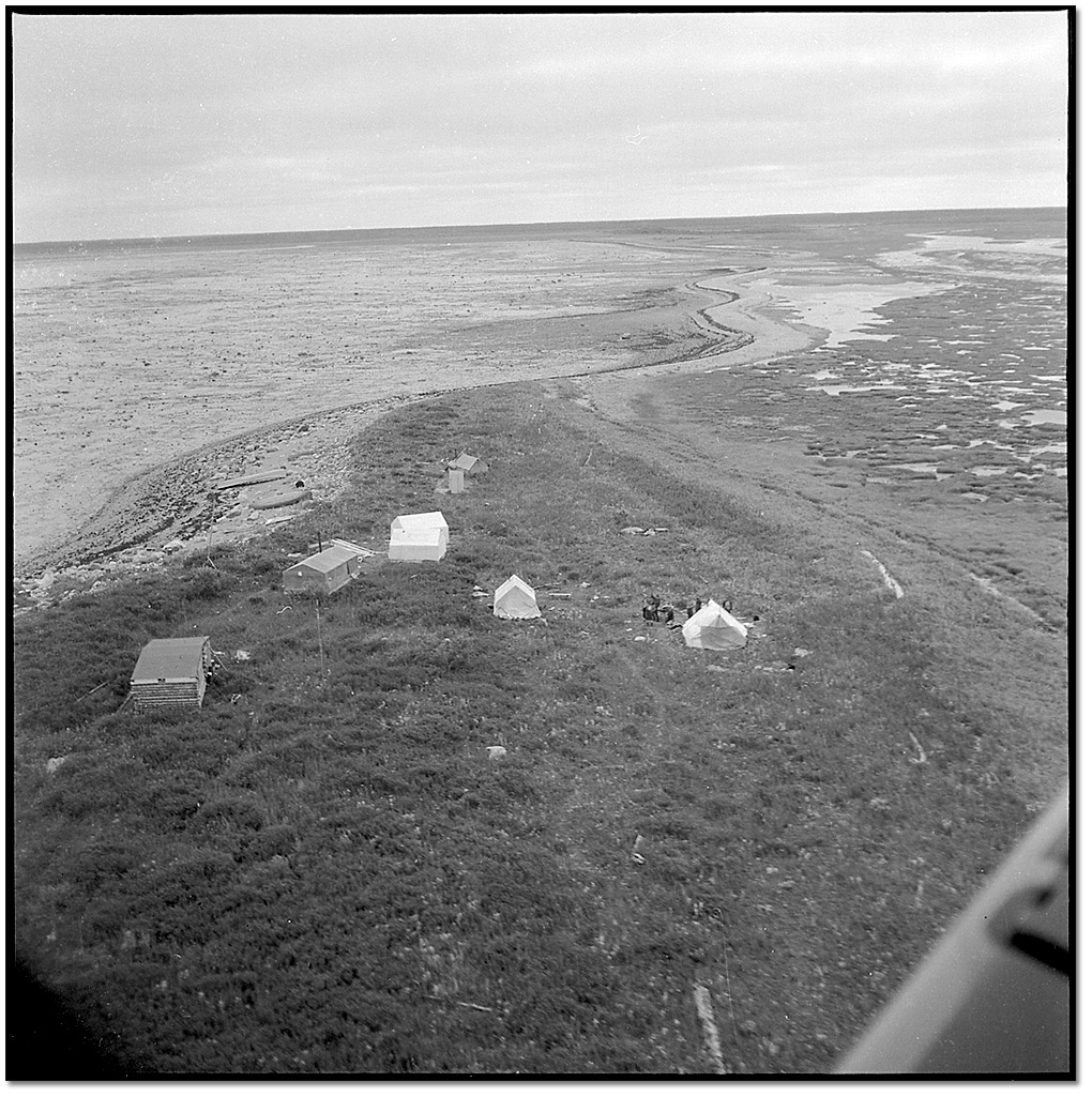 Photo: Cree hunting/fishing camp on James Bay near Fort Albany, August, 1963