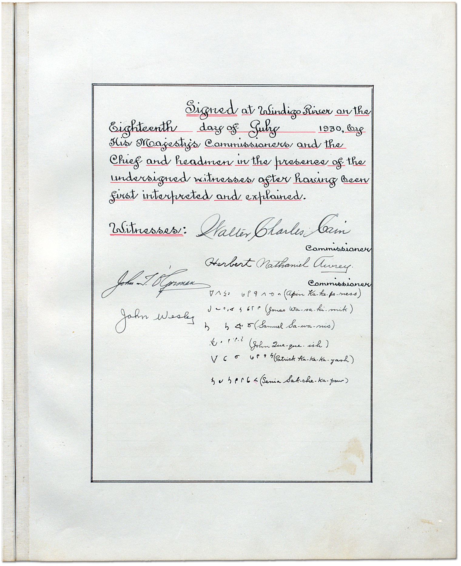 James Bay Treaty (Treaty No. 9) - Adhesions [Signatures]