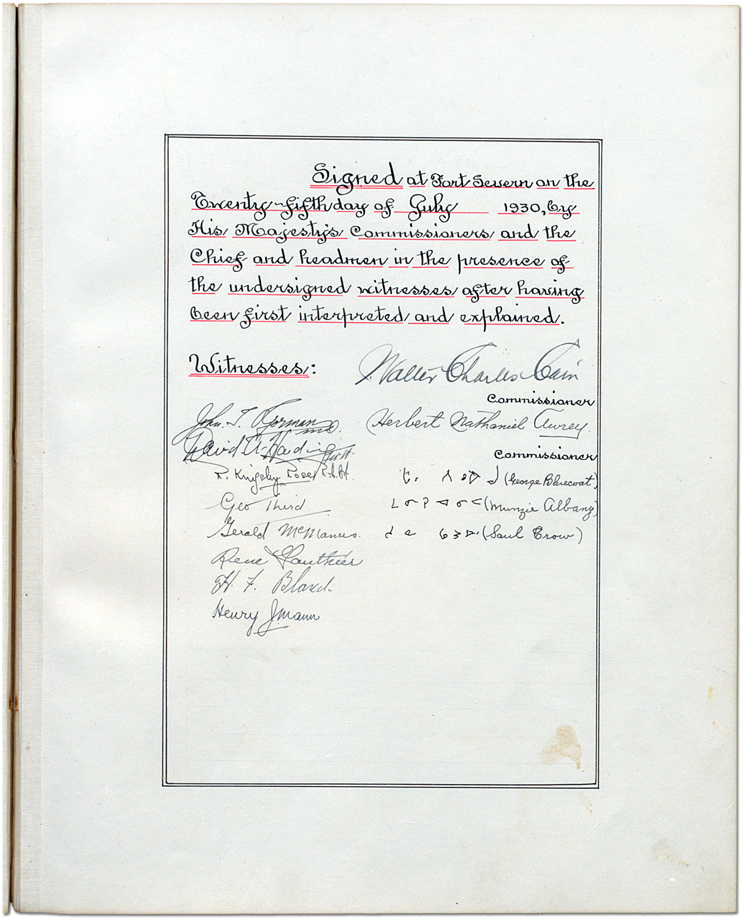 James Bay Treaty (Treaty No. 9) - Adhesions [Signatures]
