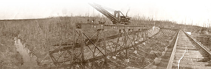 Photographie : Équipement de construction ferroviaire [vers 1915] - bannière