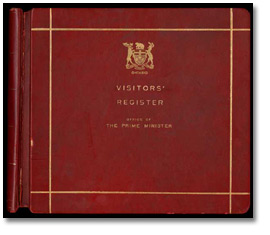 Image of guest register of John Robarts