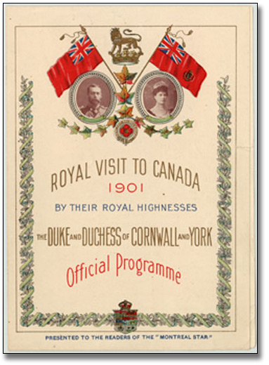 Programme officiel de la visite du doc et de la duchesse de Cornwall et York, 1901