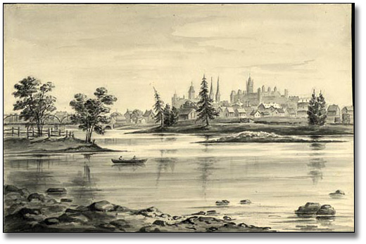 Ottawa from the Rideau River, [ca. 1876]