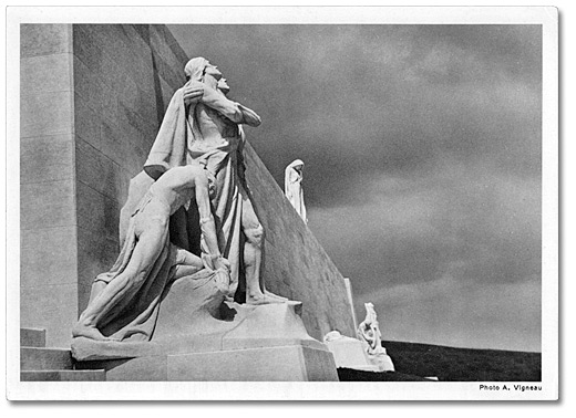 Postcard: Statue at the Vimy Memorial