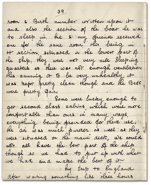 John Mould's Diary, p. 39, 1915