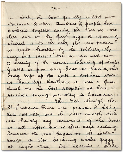 John Mould's Diary, p. 40, 1915