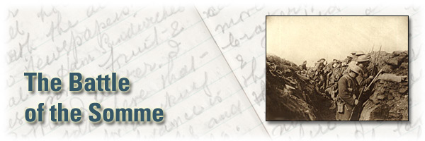 The Story of An Ontario Veteran - Excerpts from the John Mould Diaries: The Battle of the Somme - Page Banner