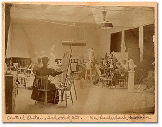 Photographie : [Central Ontario School of Art interior, William Cruikshank, enseignant], [entre 1889 et 1900] 