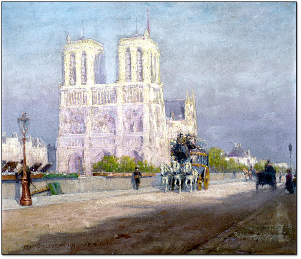 Huile sur toile : Notre Dame, Paris, 1895
