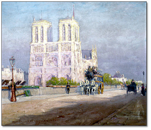 Huile sur toile : Notre Dame, Paris, 1895
