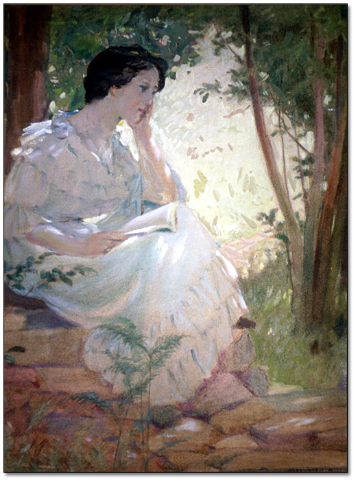 Pastel sur papier : Reading [Lecture], 1900