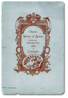 Coveture : [Catalogue de la 14e exposition annuelle de l’OSA tenue à la galerie de l’OSA, située au 14 de la rue King Ouest à Toronto en mai 1886