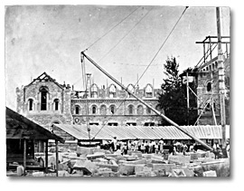 Photo: Construction of University College, Toronto, 1857
