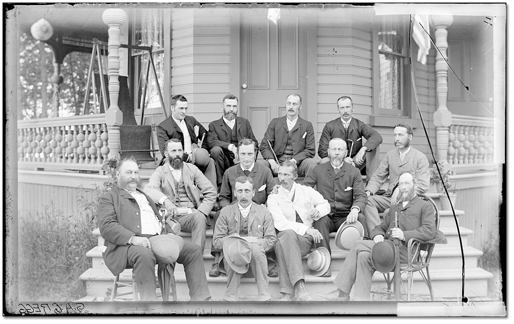 Photo: Members of the Toronto Architectural Guild meeting at the summer home of Edward Burke, August 1888
