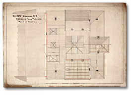Dessin : Osgoode Hall, plan du toit, Division 1, dessin 4, [vers 1856-1861]