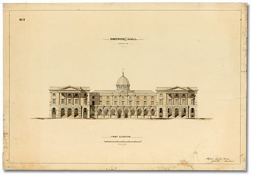 Drawing: Front elevation of Osgoode Hall, June 1855