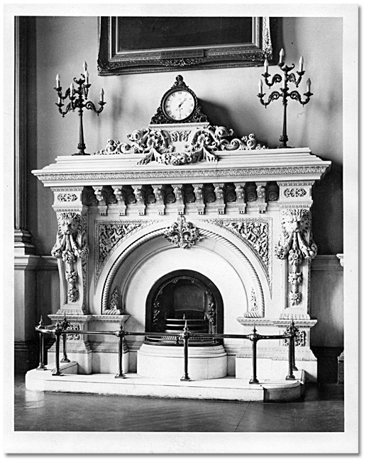 Photo: Great Library fireplace, Osgoode Hall, [ca. 1940]