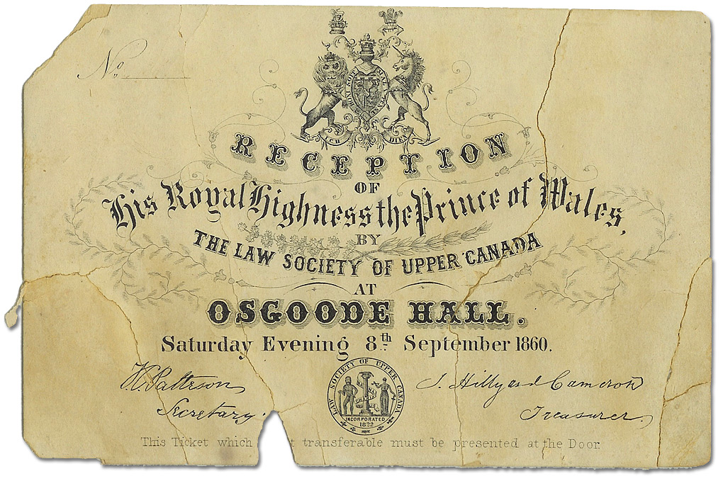 Invitation au bal du Prince de Galles, 1860