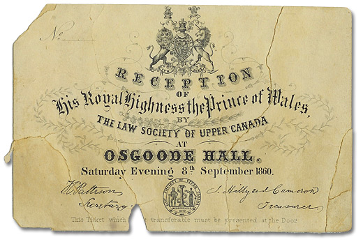 Invitation au bal du Prince de Galles, 1860