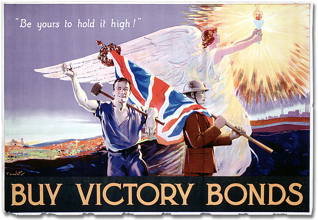 W40 Vintage WWI Buy Victory Bonds War Loans Poster WW1 Re-Print A4 