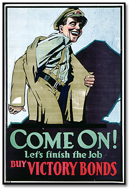 Affiche de guerre - L'emprunt de la victoire : Come On! Let's Finish the Job [Canada], [entre 1914 et 1918]