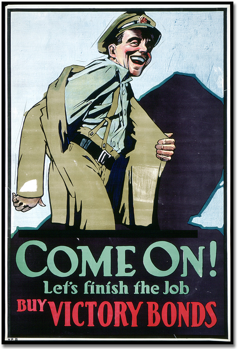 Affiche de guerre - L'emprunt de la victoire : Come On! Let's Finish the Job [Canada], [vers 1918]