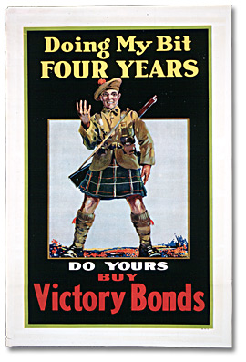 Affiche de guerre - L'emprunt de la victoire : Doing My Bit, Four Years [Canada], [vers 1917]