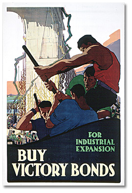 Affiche de guerre - L'emprunt de la victoire : For Industrial Expansion Buy Victory Bonds [Canada], [entre 1914 et 1918]
