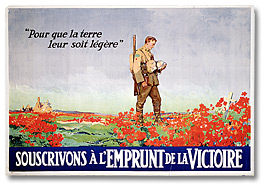 Affiche de guerre - L'emprunt de la victoire :  Pour que la terre leur soit legere [Canada], [vers 1918]