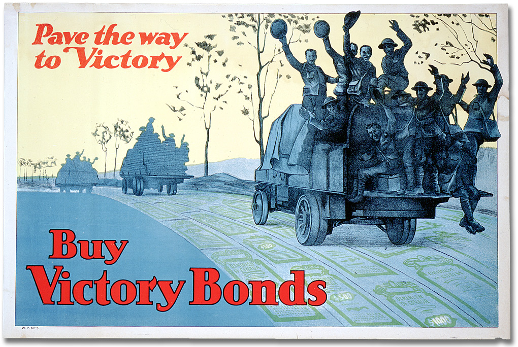 Affiche de guerre - L'emprunt de la victoire : Pave the way to Victory - Buy Victory Bonds [Canada], [vers 1918]