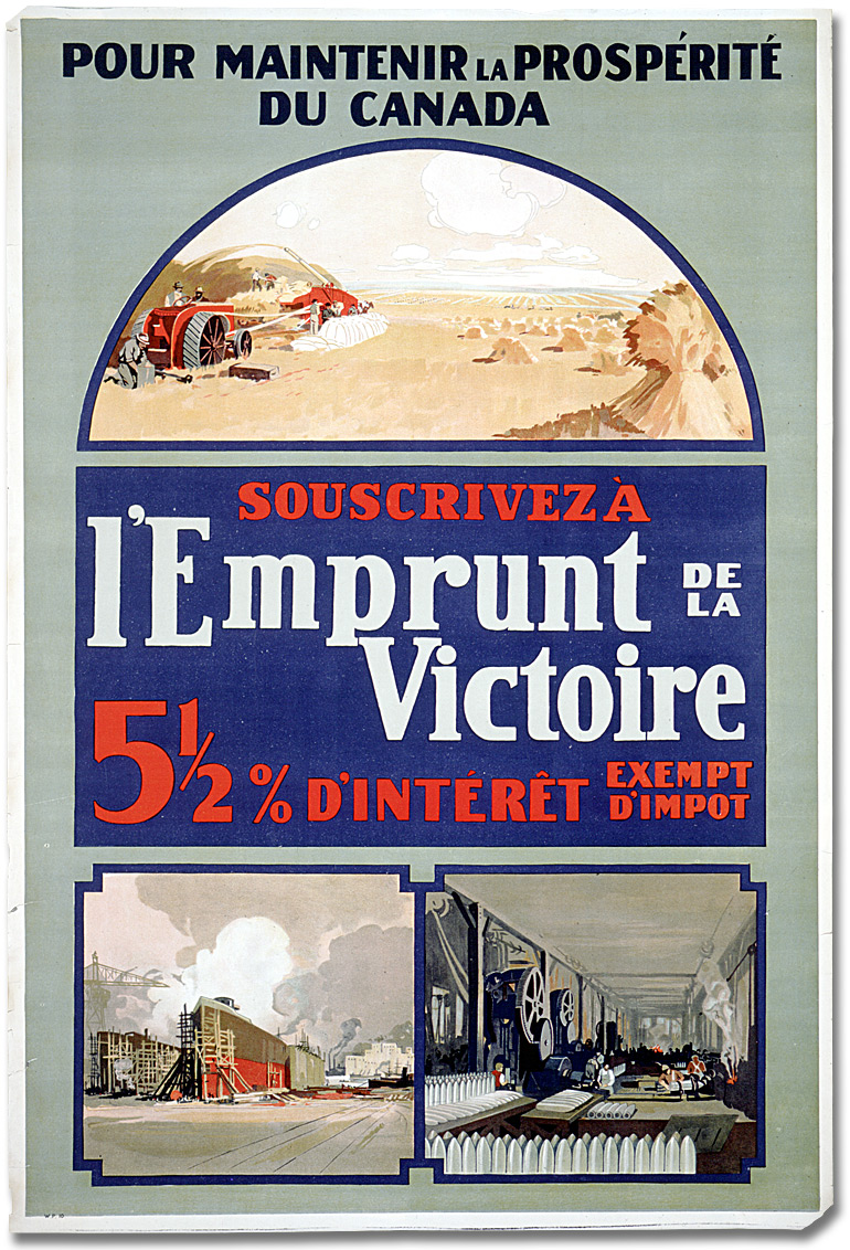 Affiche de guerre - L'emprunt de la victoire : Pour maintenir la prosperite du Canada [Canada], [entre 1914 et 1918]