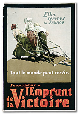 Affiche de guerre - L'emprunt de la victoire : Elles servent la France - Tout le monde peut servir [Canada], [entre 1914 et 1918]