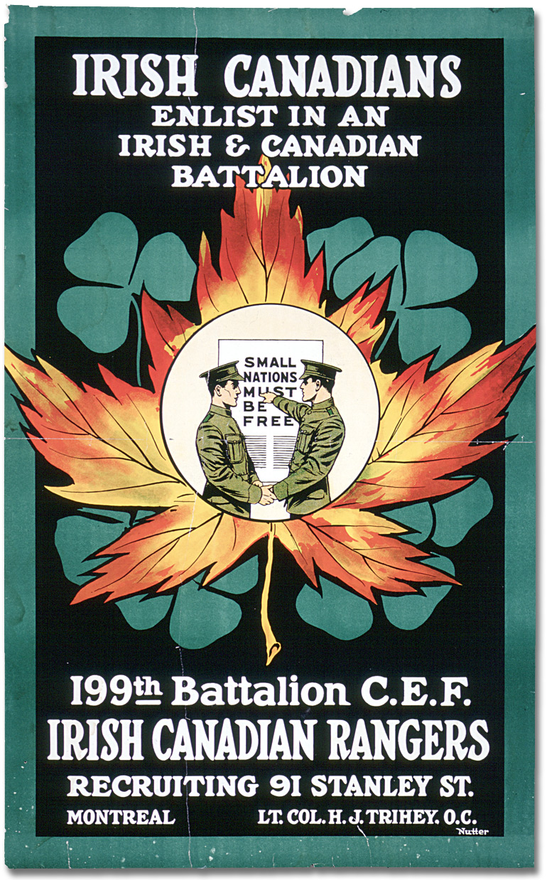 War Poster - Irish Canadians: Enlist in an Irish and Canadian Battalion [Canada], [between 1914 and 1918]