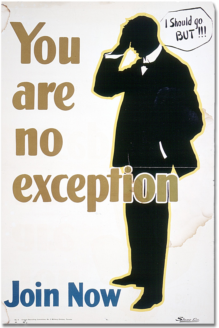 Affiche de guerre - Recrutement : You Are No Exception - Join Now [Canada], [entre 1914 et 1918]