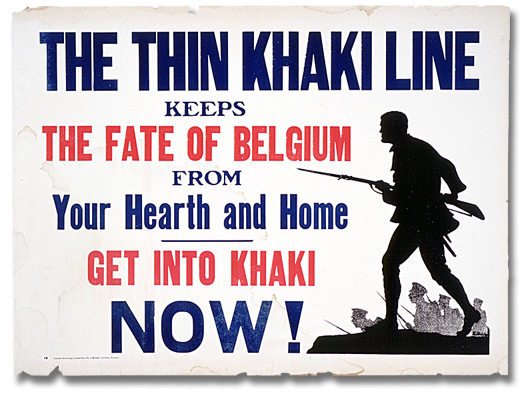 Affiche de guerre -  Recrutement : The Thin Khaki Line [Canada], [entre 1914 et 1918]