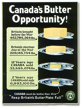 Affiche de guerre - Accroissement de la production : Canada's Butter Opportunity! [Canada], [vers 1918]