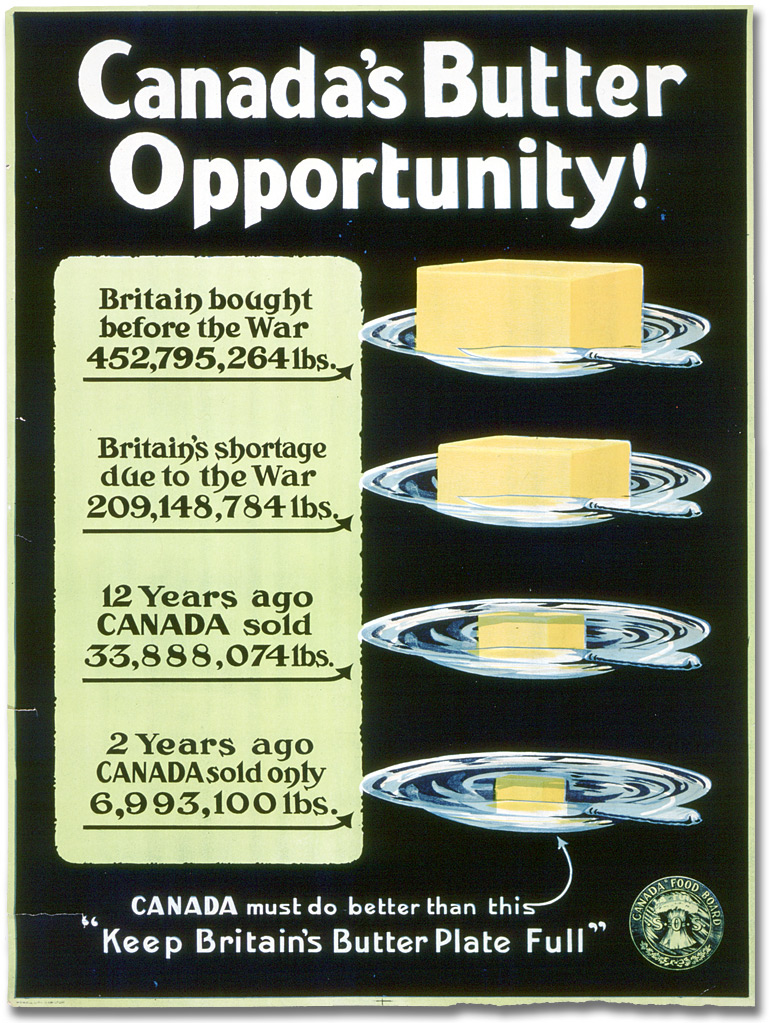 Affiche de guerre - Accroissement de la production : Canada's Butter Opportunity! [Canada], [vers 1918]