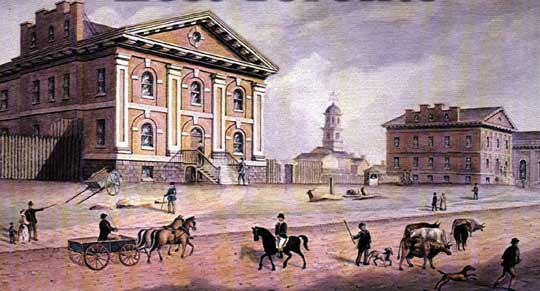 Painting: by architect John G. Howard of Toronto Jail and Court House on King Street
