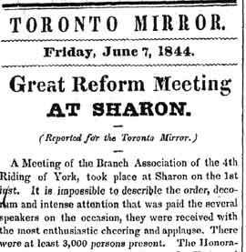Mirror Article: Great Reform Meeting at Sharon (June 7, 1844)