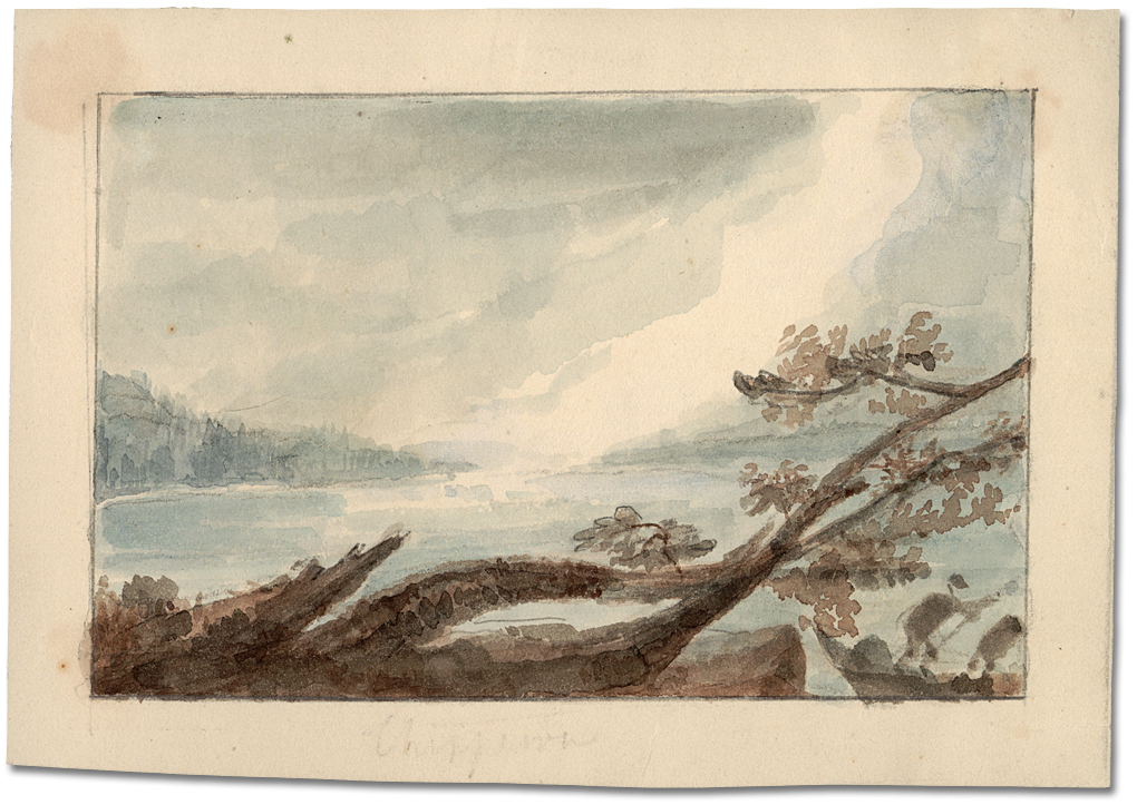 Watercolour: Chippiwa - The spray of Niagara Falls, [ca. 1795] 