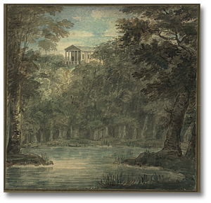 Aquarelle : Castle Frank, 1796 (détail) (1)